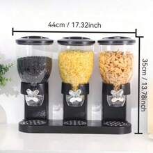 3 pezzi Dispenser per la stagione di laurea: grande capacità, facile da usare, set dispenser per cereali 3 in 1 - contenitori sigillati per cereali, riso e avena con misurazione precisa, perfetto per organizzatori per colazione e spuntino in cucina