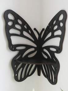 木质镂空蝴蝶水晶壁架，简约家居装饰，卧室装饰品