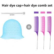 1pc Simple Hair Dyeing Cap Set With Highlighting Needle, Silicone Highlighting Cap & Hair Dyeing Cap,Bonnet,Shower Cap,Hair Products And Accessories For Barber Salon Beauty Travel Essentials