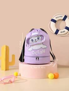 1个带干湿分离的游泳包，大容量健身洗漱包，沙滩潜水淋浴包，漂浮收纳袋，儿童背包 - 彩色 - 查看 2