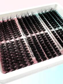 290pcs/Set Synthetic Mink Eyelashes 60D/80D/100D Fluffy Isolated Lashes Extension 5D 0.07mm Curly Drama Lashes 10-18mm Mixed Tray Eyelashes, Makeup Tools, Left & Right Eyes Individual Clusters, Bulk Lashes For Home Use, Suitable For Daily Makeup And Costume Cosplay - D - 查看 3