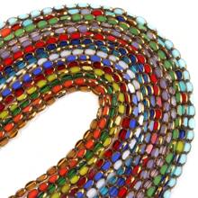 Approx. 45pcs Faceted Oval Crystal Beads With Golden Edge, 4x7mm, Multicolor, Fashion Casual Versatile, Red Color, Handmade DIY Beading, Spacer Beads For Bracelet Necklace Jewelry Making, Wholesale Craft Supplies