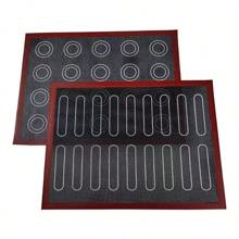 1/2pcs Double Sided Silicone Macaron Baking Mat - Heat Resistant Non-Stick Oven Liner, Includes Round And Square Shapes, Suitable For Cookies, Pastries, Bread - Easy To Clean, Durable Kitchen Accessory, Pastry Prep Mat | Easy Clean Design | Versatile Baking Tray