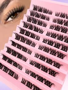 80Pcs C Curl DIY Individual Cluster Lashes Segmented Individual False Eyelashes Spikes Individual Eyelash Extensionslash Clusters,Eyelash Clusters,Individual Eyelashes,Lashes,Fake Lashes - màu đen - Xem 2