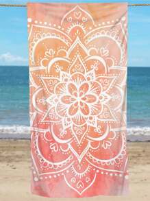 1pc Ultra Soft Mandala Pattern Printed Microfiber Beach Towel, Home Decor, Suitable For Beach, Swimming Pool, Camping And Travel, Extremely Comfortable