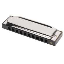 Harmonica, Armónica de 10 Agujeros Y 20 Tonos G Key órgano Bucal para Adultos, Principiantes, Profesionales Y Estudiantes - Plateado - Ver 1