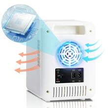 iceBlue Mini Fridge & Skincare Fridge With Transparent Window - 4L/6 Can Portable Cooler (Pink & White) For Car/Home Cosmetic & Beverage Storage - Dual-Temperature Heating/Cooling Design - Ideal Gift!