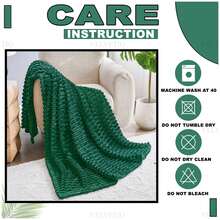 VELVETIO Osum Chunky Cord Ribbed Throws Soft Large Fluffy Cosy Sofa Bed Settee Blankets - Dark Green - View 6