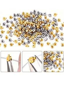 30/10颗铜质压接珠套装 - 高品质圆形金属隔珠，方便制作珠宝、绳端、吊坠、DIY配件等。 - 耐用、不含镍、用途广泛，激发无限创意