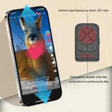 Anello telecomando senza fili, giravolta pagine senza fili, anello telecomando Bluetooth per scorrimento con il dito, cliccatore per dito per scorrimento su telefono, per video, foto, romanzi, anello telecomando a forma di cuore per San Valentino, 55mAh, adatto per vacanze estive, viaggi, vacanze,otturatore senza fili portatile per fotocamera