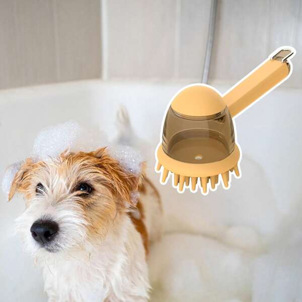 New Pet Bathing Brush, Dog Scrubbing Massage Shower Brush, Dispense Liquid, Cat Grooming Brush