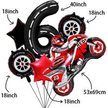 Jeu de ballons numérotés de 1 à 9 pour voitures de course, ballons en aluminium pour motos pour anniversaire, décoration de fête de course de vélo tout-terrain