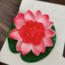 1pc/2pcs Artificial Floating Foam Lotus Flower & Leaf Decor, Lotus Flower Petals, Fake Lotus Plant, Suitable For Ponds, Aquariums, Stages, Realistic Lotus Leaves, Green Plants, Ideal For Fish Pond Miniature Landscape, Home Garden Pool Decor, Holiday Gift