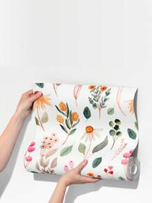 Wildflower Wallpaper Peel & Stick Botanical Bathroom Wallpaper Vintage Herb Watercolor Flower Wallpaper Self Adhesive FloralWallpaper Wall Paper Wall Stickers Room Decor Wall Decor Kitchen Bedroom Living Room Decor