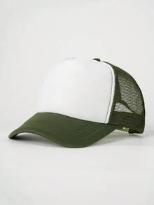 1pc Solid Color Mesh Cap, Unisex Kids Y2K Style Breathable Sun Ion Fashion Versatile Adjustable Casual Outdoor Wear - Colorblock Mesh Hat - View 15