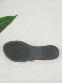 Women's Transparent Flat Sandals, Fashionable Elegant Slip-On Slippers For Home Or Formal Wear