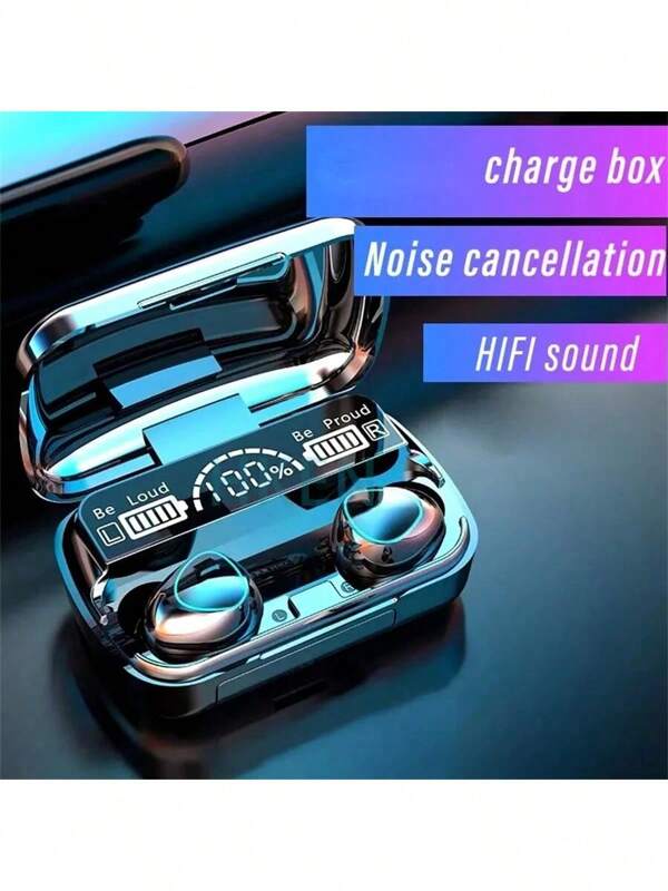 Écouteurs sans fil antibruit, écouteurs intra-auriculaires stéréo, casque avec affichage LED, casque d'écoute sans fil avec micro. Écouteurs sans fil M10 avec Bluetooth 5.3, stéréo 9D, graves puissants et grand affichage LED de batterie. Casque audio compatible avec tous les appareils mobiles, idéal pour les étudiants, hommes et femmes, cadeau d'anniversaire ou de vacances.