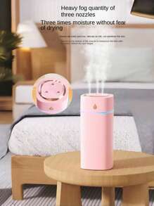 1. A 600 Ml Portable Ultrasonic Humidifier With 3 Spray Nozzles For Vehicles, Can Add Essential Oils (Requires Purchase), 7-Color Night Lights, Silent Operation, Automatically Shuts Off When Water Is Low, Suitable For Bedrooms And Hotels, Travel, Vehicles, Yoga And Self-Relaxation, Valentine's Day Gift, Christmas Gift