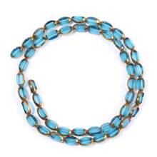 Approx. 45pcs Faceted Oval Crystal Beads With Golden Edge, 4x7mm, Multicolor, Fashion Casual Versatile, Red Color, Handmade DIY Beading, Spacer Beads For Bracelet Necklace Jewelry Making, Wholesale Craft Supplies