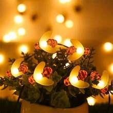 1 Peça Luzes de Corda de Abelha Solar, 20/30/50 LED, Luzes de Corda Impermeáveis para Uso Externo, Luzes de Guirlanda de Jardim a LED, Decoração de Jardim Solar, Luzes Solares Impermeáveis para Pátio, Luzes de Fada Solares para Decoração de Jardim, Quintal, Varanda, Casamento e Festa