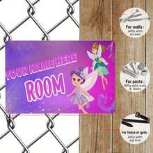 Customizable Ballet Dancer Themed Girl's Room Sign - Personalized Name Or Text, With Stars And Heart Magical Fairy Design, Bedroom, Preschool Or Dance Studio Decor Aluminum Door Sign, Perfect Birthday Gift, 8"X12" (20cm X 30cm), Dance Studio Sign | Magical Decor | Vibrant Illustration, Ballet Shoes - Multicolor - View 3