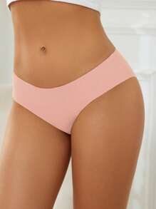5 piezas de Braguitas de bikini con acabado de puntilla sexy, ropa interior cómoda y transpirable, bragas de unicolor, ropa interior femenina y esenciales de lencería para uso diario