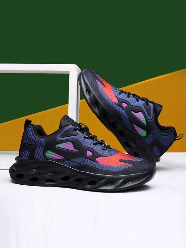 1 Pair Men's Road Running Shoes, Casual Sneakers, Lightweight & Comfortable Outdoor Travel Walking Sports Shoes