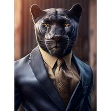 1pc/3PCS Wall Arts Posters Modern Animals Portrait Animal Set Zebra Jaguar Gentleman Chimpanzee Poster Printing Wall Art Picture Canvas Painting Room Home Decoration, Canvas Art, High Quality, Without Frame/With Frame ,Wall Art With Frame - Multicolor - View 33