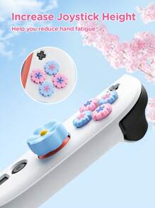 7 Stücke Daumengriffe kompatibel mit New Switch2 (2025), Controller Silikon Joystick Kappen Abdeckung für Switch2 Controller, Spielcontroller Zubehör, 7 Stücke Blumen