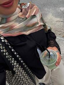 1 peça Novo design impresso Hijabs Premium Ombre Marble Water Print Legant lenço de cabeça feminino Hijab, material macio multifuncional protetor solar/lenço de cabeça à prova de vento, adequado para a vida diária/festas de fim de ano/ocasiões de banquete Abaya acessórios véu feminino - Multicolorido - Ver 5