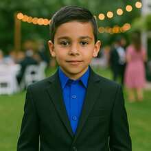 Camisa para Niño en Diferentes Tallas con botones Cuello para corbata - azul real - Ver 3