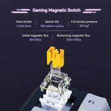 AJAZZ AK820MAX Magnetic Switch Side Engraved Keycap Wired Mechanical Keyboard RGB DIY Game Office Keyboard - Multicolor - View 7
