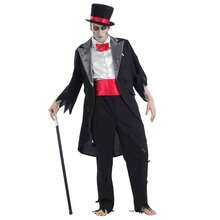 Morph Costumes Spooky Corpse Groom Halloween Costume For Men - Scary Zombie Fancy Dress Outfit With Jacket, Trousers, Bow Tie & Top Hat - Multicolor - View 2