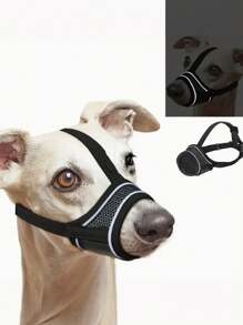Muselière noire réglable pour petits chiens, avec maille respirante, sangle réfléchissante anti-morsure et anti-aboiement - Nylon confortable, design pour boire, pour la nuit, pour les petites races de chiens