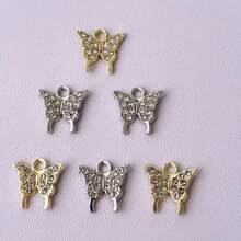 Modischer kristalliner Strass-Schmetterling Legierung Anhänger, tier-geformtes DIY Schmuckzubehör für Halskette, Armband, Ohrringe, Schlüsselanhänger