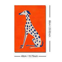 1 幅带框/无框抽象动物达尔马提亚狗墙壁艺术帆布海报印刷简约蓝橙色多巴胺装饰画适用于宿舍、公寓、卧室、客厅、现代家居装饰 - 彩色 - 查看 8