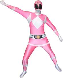 Morph Costumes Unleash Your Inner Hero With The Pink Ranger Morphsuit - Perfect For Halloween Parties, Fancy Dress, And Superhero Cosplay Fun