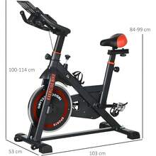 2025 Hottt New Arrivals-HOMCOM Right Exercise Bike 8kg Flywheel Indoor Training Cycling Machine Stationary Workout Bicycle  Adjustable Ristance Seat Handlebar LCD Display For Home Gym-Red - Bildfarbe - View 4