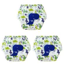 3 件套可爱儿童可重复使用训练内裤，男孩和女孩如厕训练裤，防水透气 - 彩色 - 查看 12