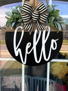 Señal redonda de madera talla grande vendida, pieza decorativa de madera para la puerta principal, decoración del hogar