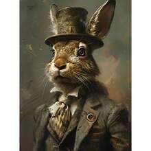 1pc/3PCS Wall Arts Posters Modern Animals Portrait Animal Set Zebra Jaguar Gentleman Chimpanzee Poster Printing Wall Art Picture Canvas Painting Room Home Decoration, Canvas Art, High Quality, Without Frame/With Frame ,Wall Art With Frame - Multicolor - View 70