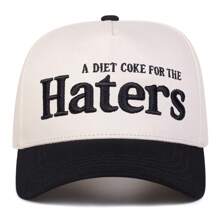 1 Stück Frauen "A Diet For The Haters" gestickte Trucker Mütze, lässiger Straßen-Stil Baseballkappe für Frühling, Herbst, Urlaub, Reisen