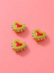 1/5 piezas Cuentas de vidrio pintadas a mano con corazones de puntos de múltiples colores de dopamina, aptas para hacer collares, pulseras, aretes, llaveros, encantos de teléfono, para amantes unisex