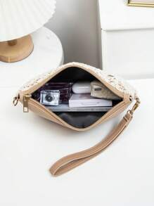 Monedero de muñeca de playa pequeño, bolso de hombro cruzado para mujer, nueva bolsa de mano para primavera y verano, versátil bolso cuadrado cruzado de nicho al por mayor dulce