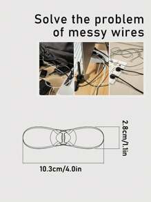 4pcs Cable Winder Organizer Clips, Home & Kitchen Appliance Cord Tidy Holder, Power Cord Wrap Clips With Hooks Cable Organizer