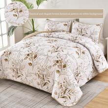 DJY 3 Pieces Queen King Size Gradient Aqua Flower Pattern Bedspread Coverlet For All Season,Soft Lightweight Microfiber Bedding Set,Wedding Items,Valentines Day Home Bed Room Decor,Easter Gifts,Mothers Day Gift,All Season - 棕色 - 查看 6