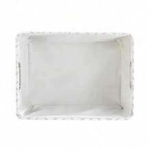 Mainstays Black And White Lines Canvas Storage Basket With Handles - lightgraydiamond - View 5