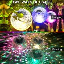1 Peça Luz Flutuante para Piscina com Energia Solar, Lâmpada Bola Mágica LED À Prova d'Água de Cores Mutáveis, Mudança Automática de Cores para Piscina, Lago, Fonte, Adequada para Banheiro, Piscina, Lago, Fonte, Jardim, Decoração de Gramado, Pendurado em Árvores, Etc.
