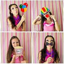 36Pcs Circus Photo Booth Props Set, With Stickers, Fun Carnival Theme Party Decorations For Wedding, Birthday, Party, Photobooth Props With Mustache, Hat, Glasses, Lips, Bow Tie