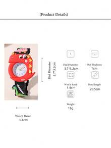 Cute Dinosaur Pattern Cartoon Children's Watch, Student Watch - Black - View 4
